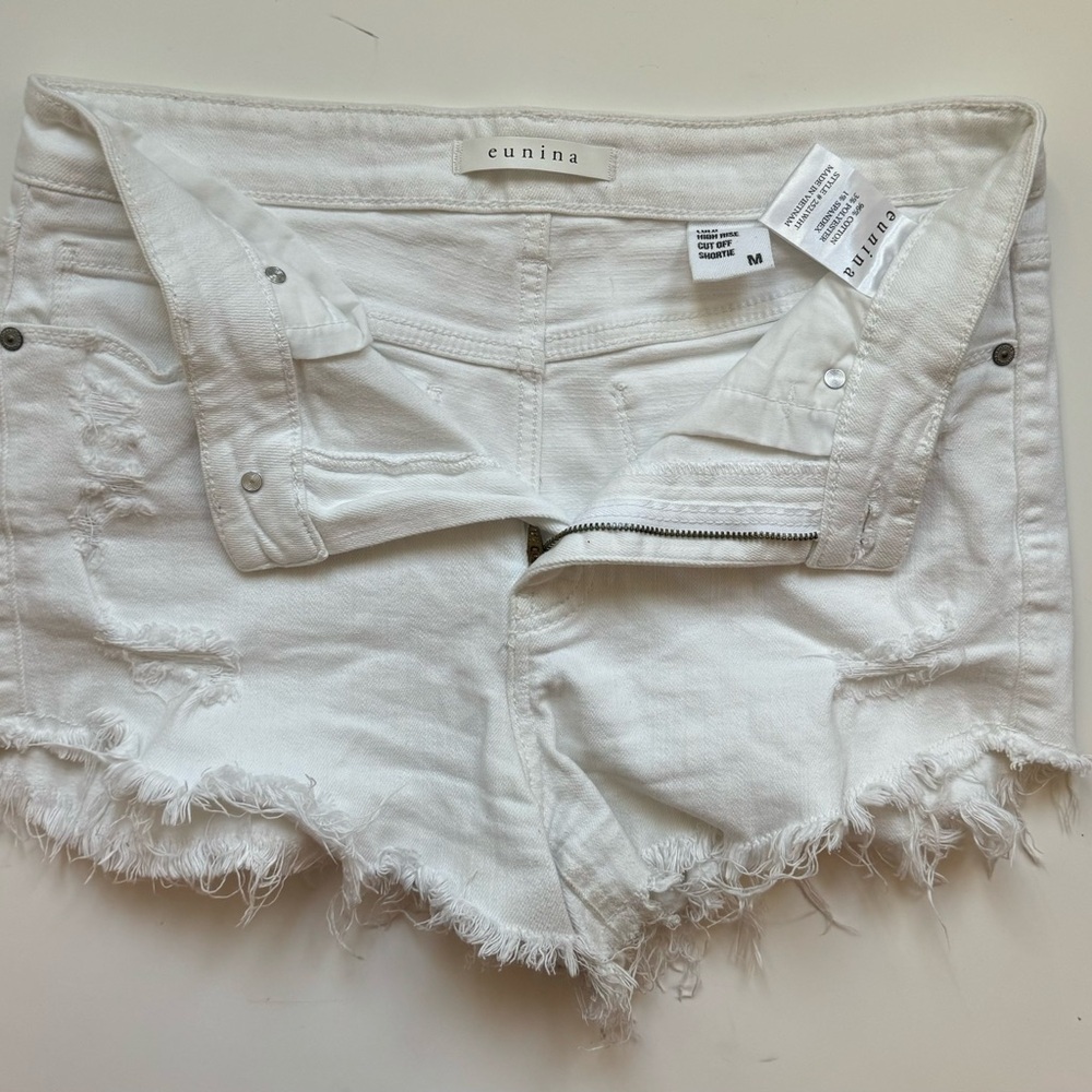 white jean shorts